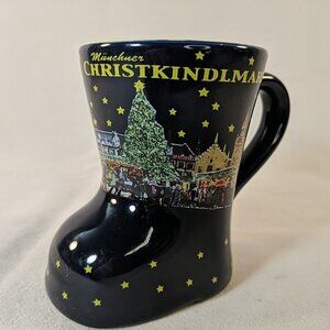 Koessinger Germany Munchner Chridtkindlmarkt Boot Mug Blue Yellow Christmas
